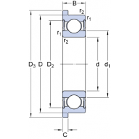 Радиальные шариковые подшипники - W 639/3 R-2RS1 SKF